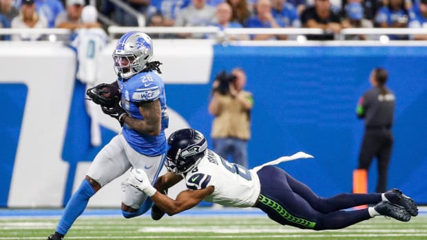 Lions running back Jahmyr Gibbs